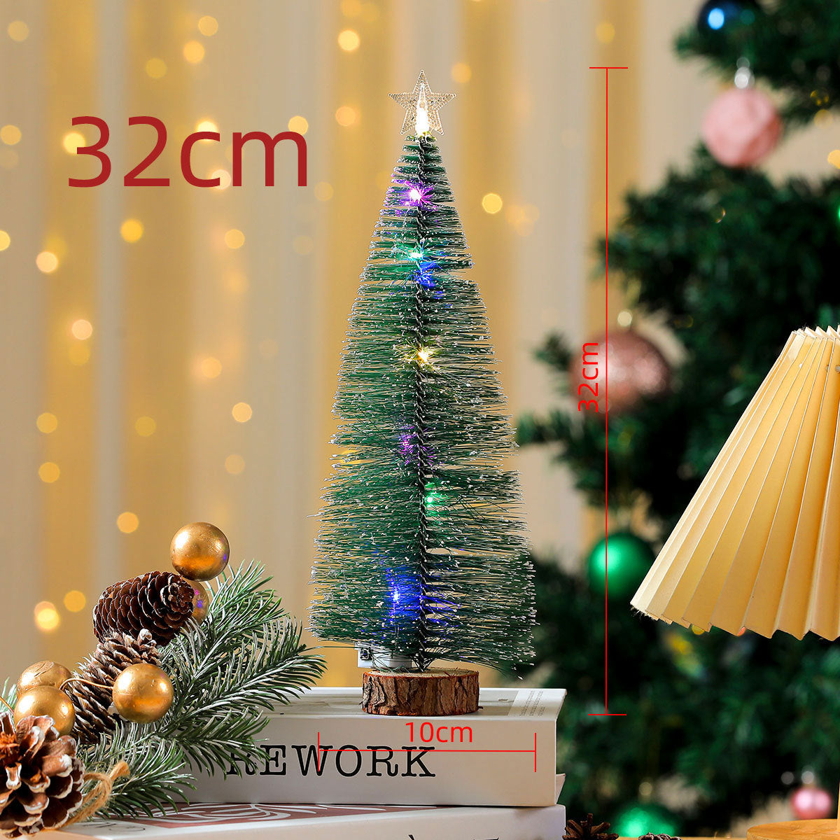 Lighted Mini Christmas Tree with LED Star for Christmas Village Decor - product image 8