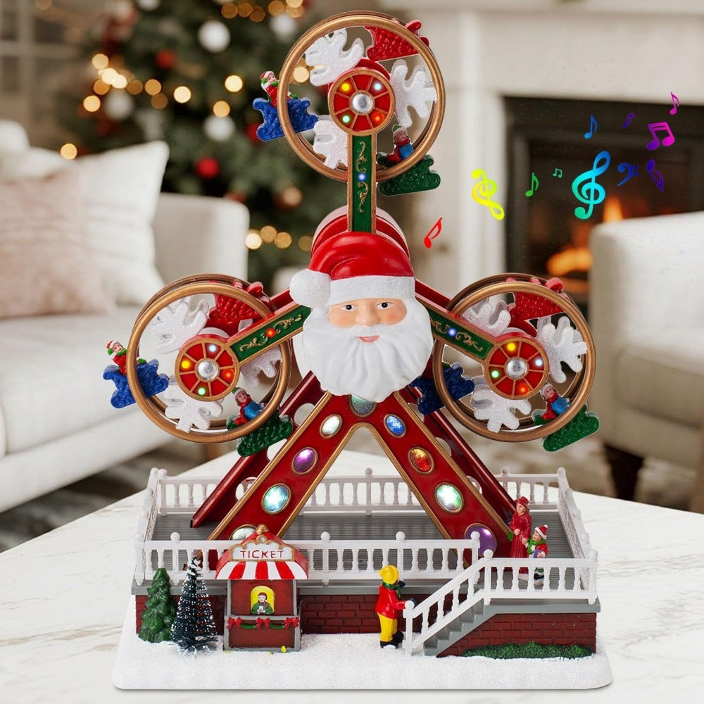 Animated Musical Santa Ferris Wheel Christmas Village with LED Lights - product image 6