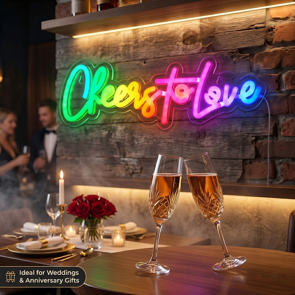 Cheers To Love Neon Sign for Home Engagement Proposal Wedding Decor - product image 5