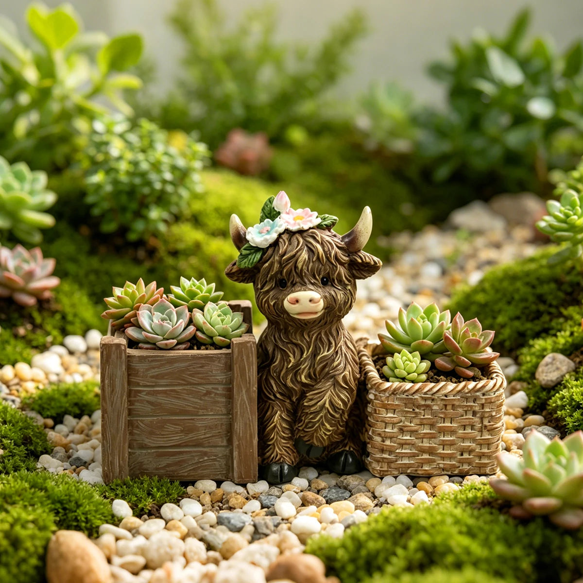 Cute Highland Cow Succulent Planter Resin Flower Pot for Home & Garden Decor - product image 6