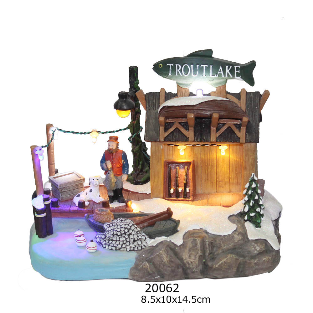 innodept12 Christmas TROUT LAKE House Village LED Light Up Collectible Figurine
