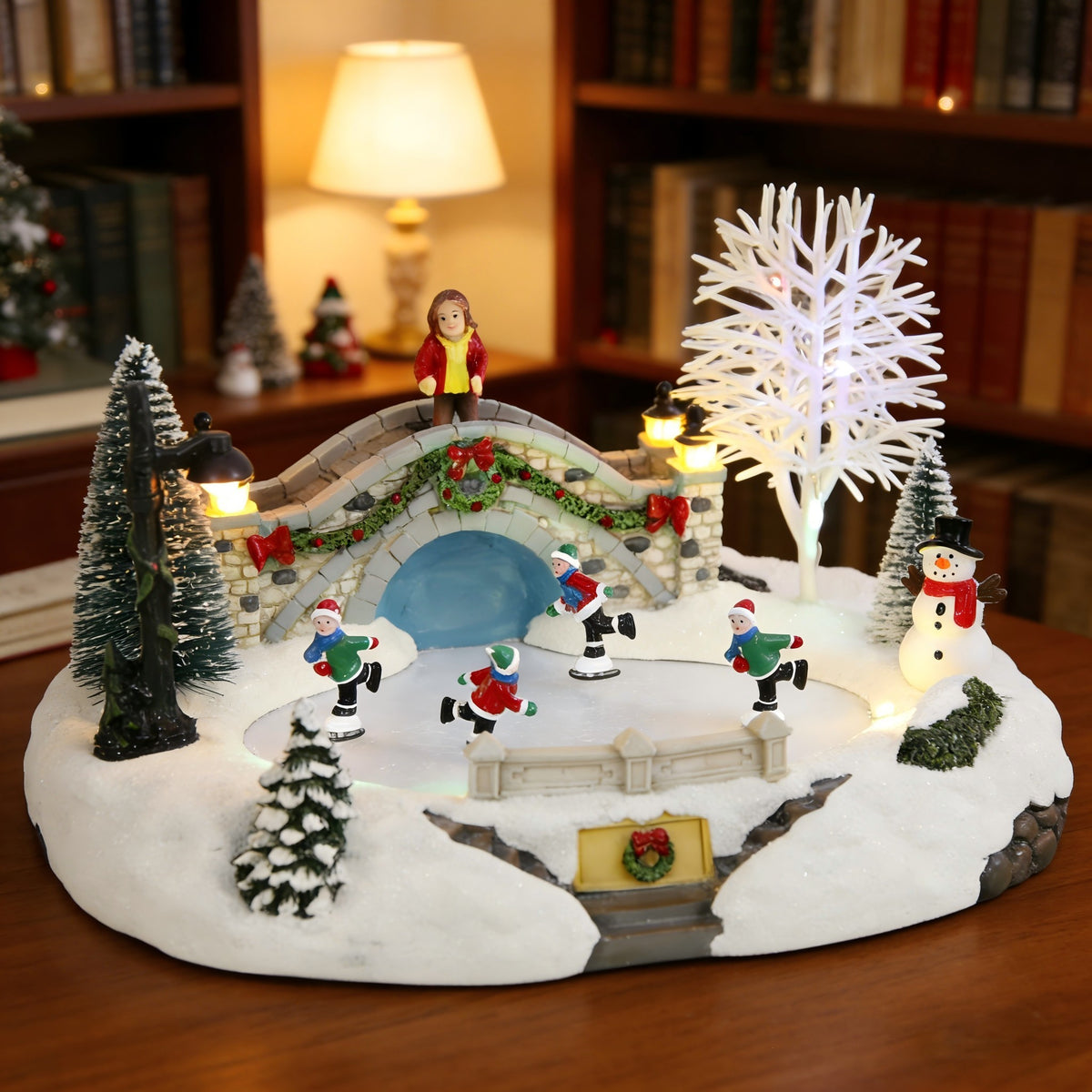 Christmas Village Animated Ice Skating Rink with LED Lights ＆ Music - product image 6
