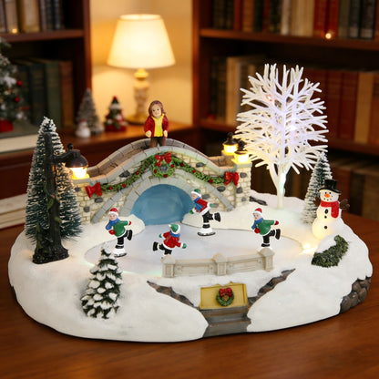 Christmas Village Animated Ice Skating Rink with LED Lights ＆ Music - product image 6