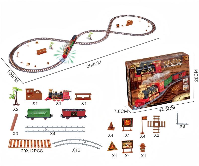 Vintage Christmas Train Set, Electric Steam Locomotive with Tracks & Station Scene - product image 4