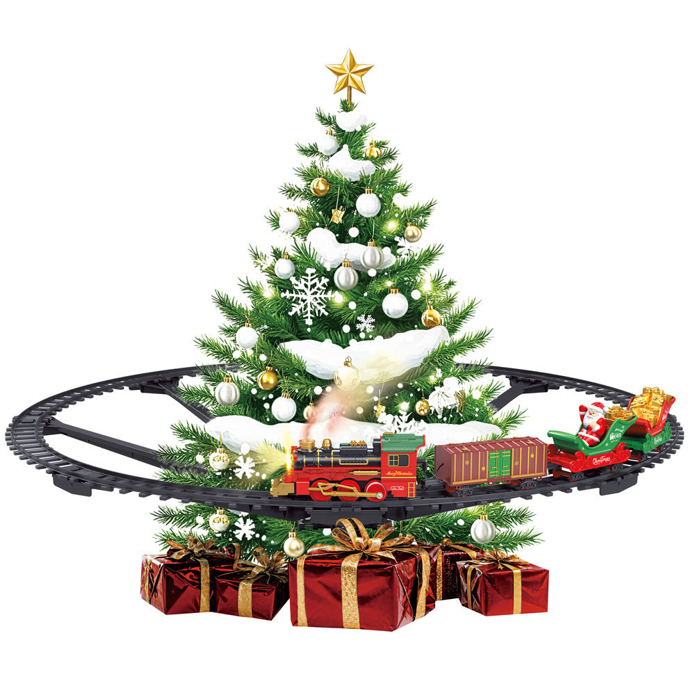Hanging Christmas Tree Train Set with LED Lights, Electric Railway Christmas Ornament Decoration - product image 2