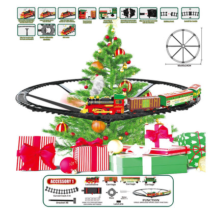 Hanging Christmas Tree Train Set with LED Lights, Electric Railway Christmas Ornament Decoration - product image 5