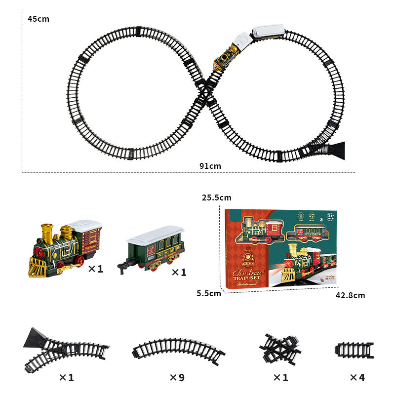 Christmas Train Set with LED Light & Santa Car, Christmas Village Railway Decoration - product image 2