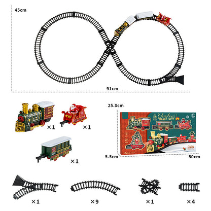 Christmas Train Set with LED Light & Santa Car, Christmas Village Railway Decoration - product image 4