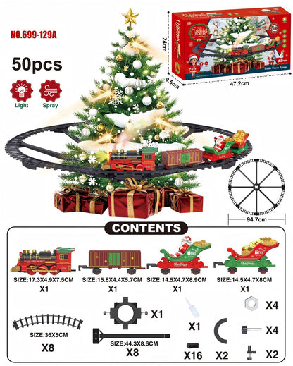 Hanging Christmas Tree Train Set with LED Lights, Electric Railway Christmas Ornament Decoration - product image 6