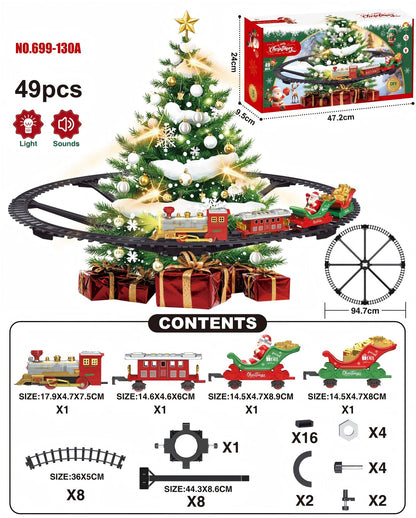 Hanging Christmas Tree Train Set with LED Lights, Electric Railway Christmas Ornament Decoration - product image 7