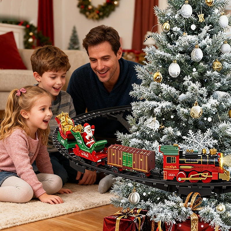 Hanging Christmas Tree Train Set with LED Lights, Electric Railway Christmas Ornament Decoration - product image 4