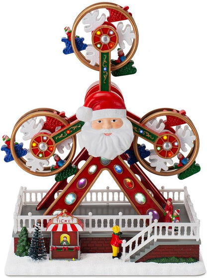 Animated Musical Santa Ferris Wheel Christmas Village with LED Lights - product image 2