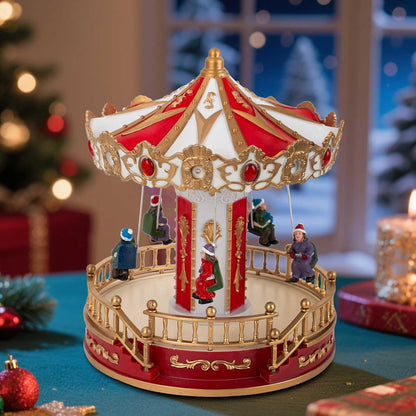 Christmas Village Animated Carousel with LED Lights & Music - product image 8