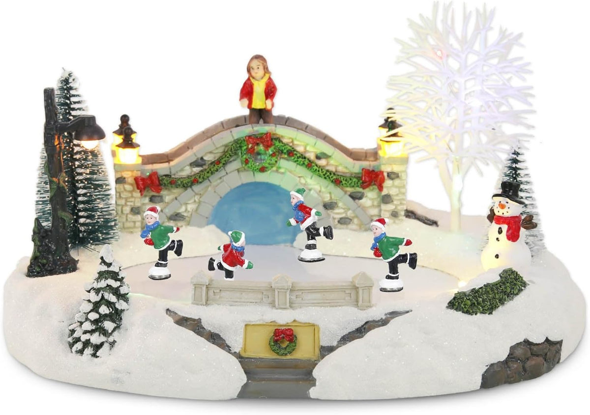 Christmas Village Animated Ice Skating Rink with LED Lights ＆ Music - product image 2