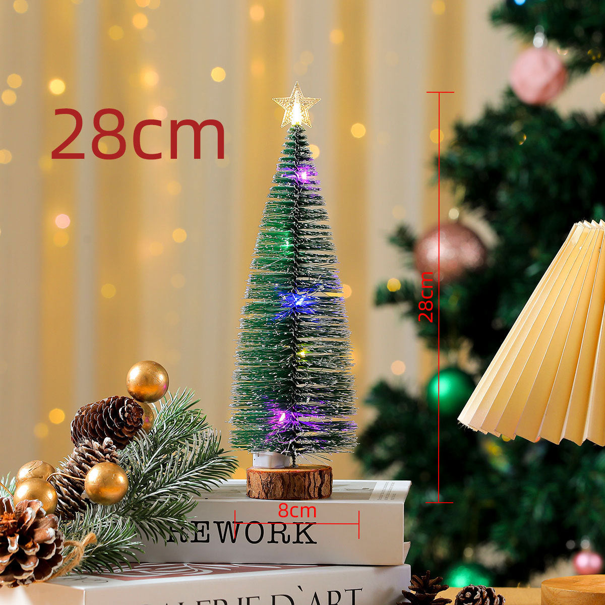 Lighted Mini Christmas Tree with LED Star for Christmas Village Decor - product image 7