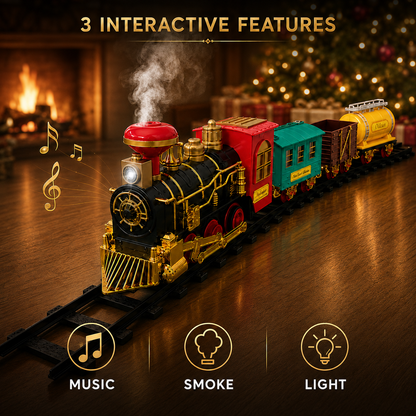 Classic Electric Train Set with Light, Sound & Smoke – 4-Piece Railway Toy - product image 3