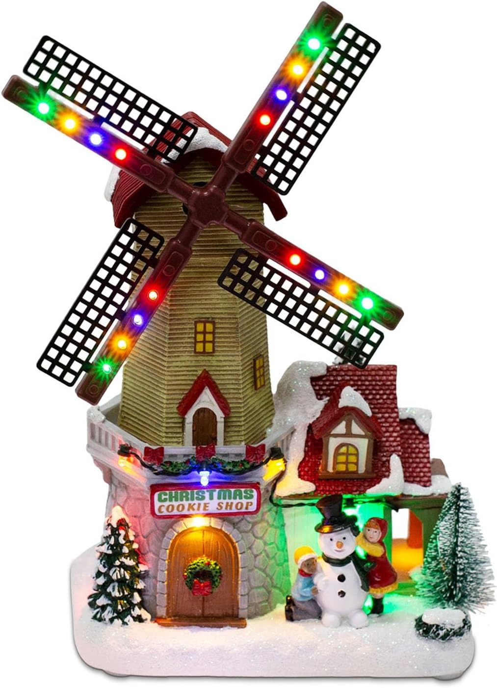 Christmas Village Animated Windmill Cookie Shop with Rotating Sails - product image 2