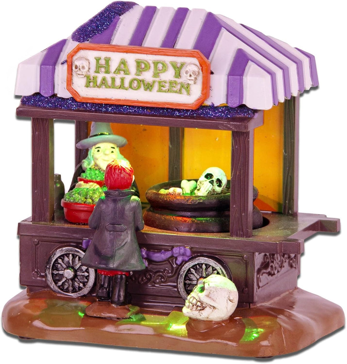 Halloween Village Animated Cauldron Witch Stall with Music and LED lights - product image 2