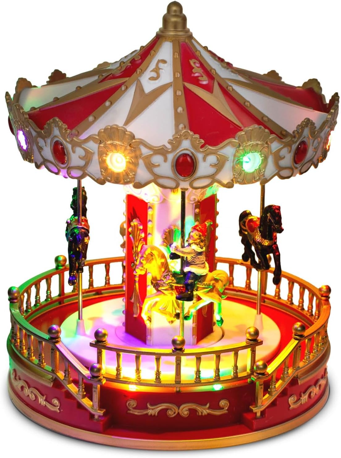 Christmas Village Animated Carousel with LED Lights & Music - product image 2