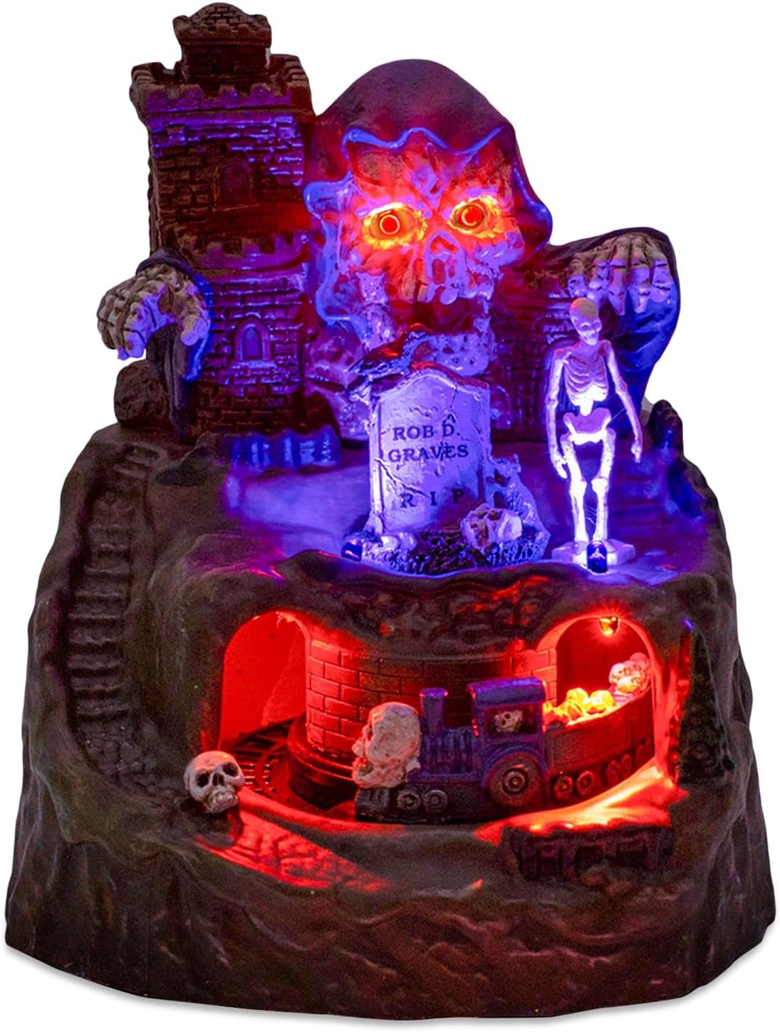 Halloween Village Animated Castle with Rotating Skeleton Train & Spooky Music - product image 2