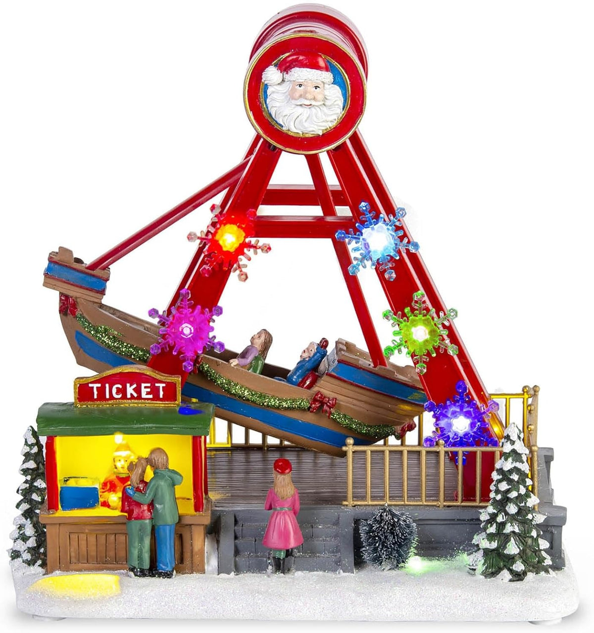 Animated Christmas Pirate Ship Village Decor with LED Lights & Music | innodept12 - product image 2