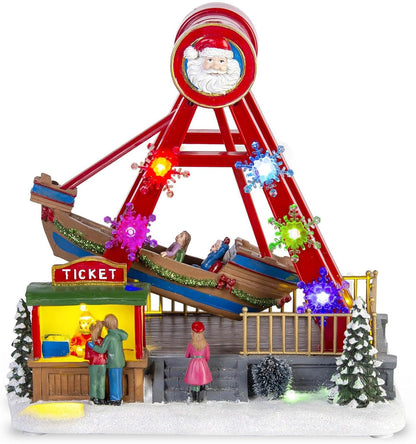 Animated Christmas Pirate Ship Village Decor with LED Lights & Music | innodept12 - product image 2