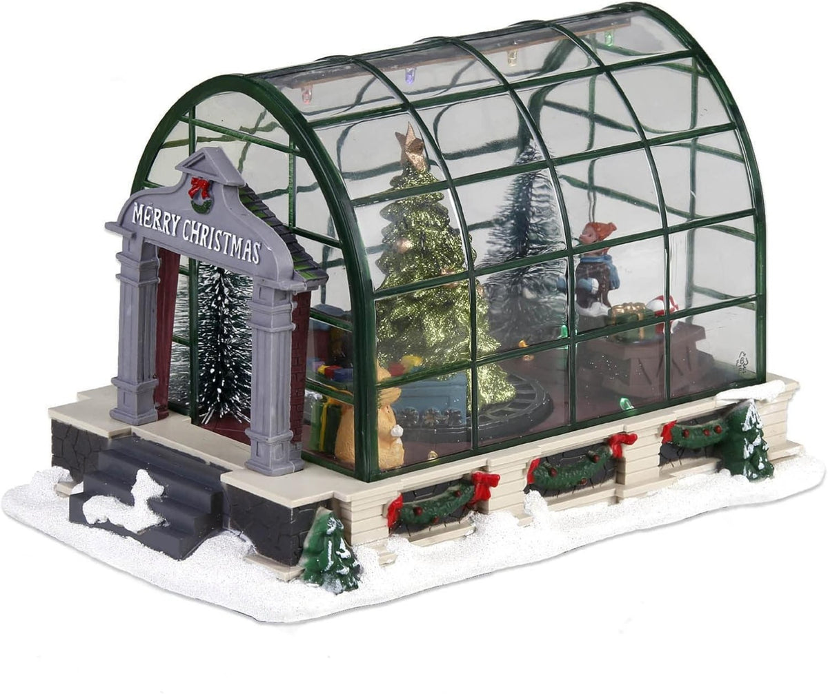 Musical Animated Christmas Village Greenhouse with Rotating Train & LED | innodept12 - product image 2