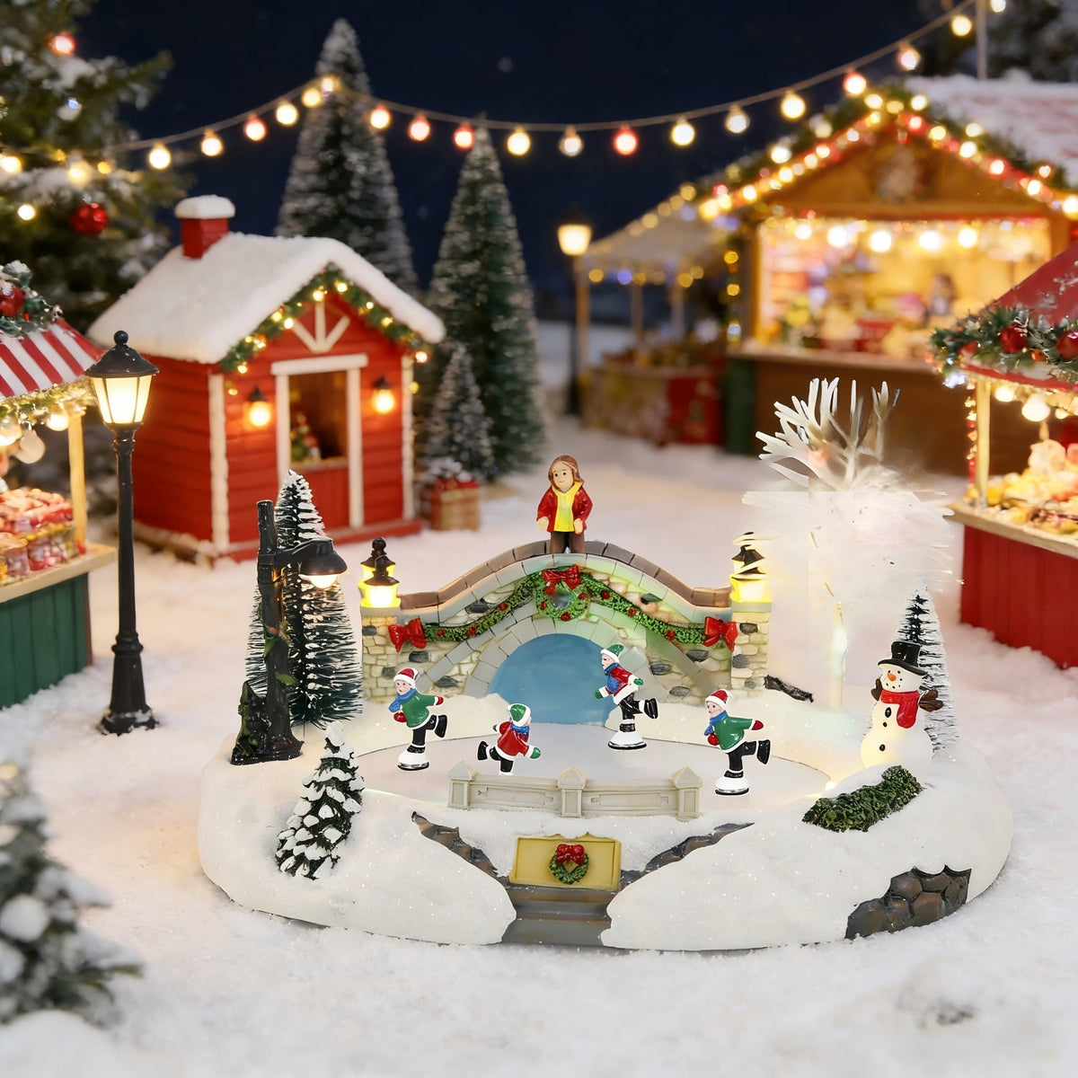 Christmas Village Animated Ice Skating Rink with LED Lights ＆ Music - product image 5