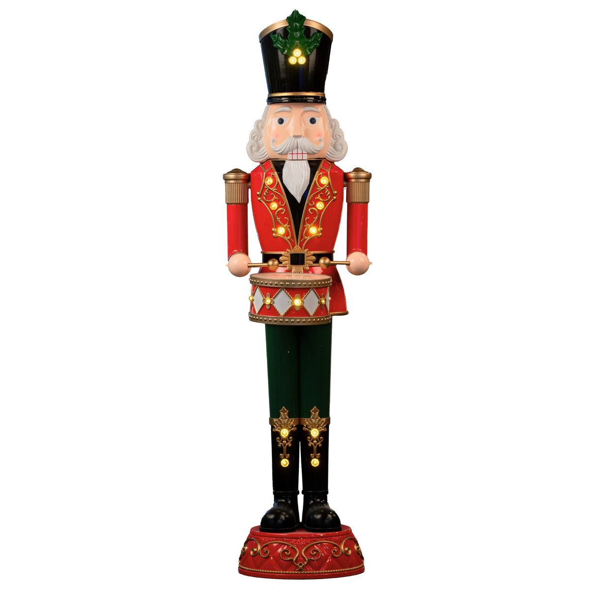 Christmas Life-Size 6ft LED Lighted Nutcracker Drummer With Music, Floor Standing Decoration - product image 2