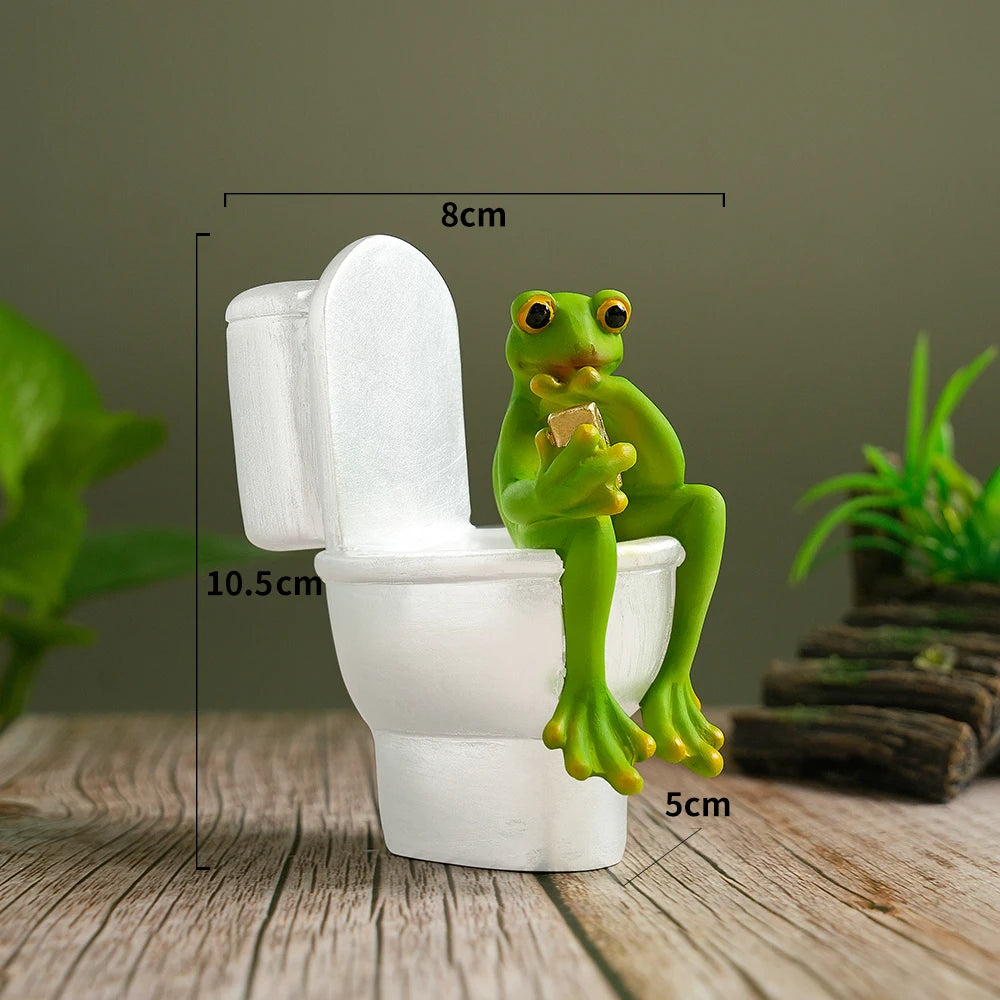 Funny Frog Figurines – Romantic, Meditating & Toilet Frog Resin Statues - product image 6