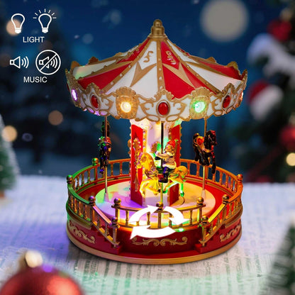 Christmas Village Animated Carousel with LED Lights & Music - product image 3