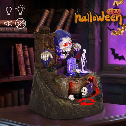 Halloween Village Animated Castle with Rotating Skeleton Train & Spooky Music - product image 3