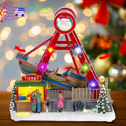 Animated Christmas Pirate Ship Village Decor with LED Lights & Music | innodept12 - product image 4