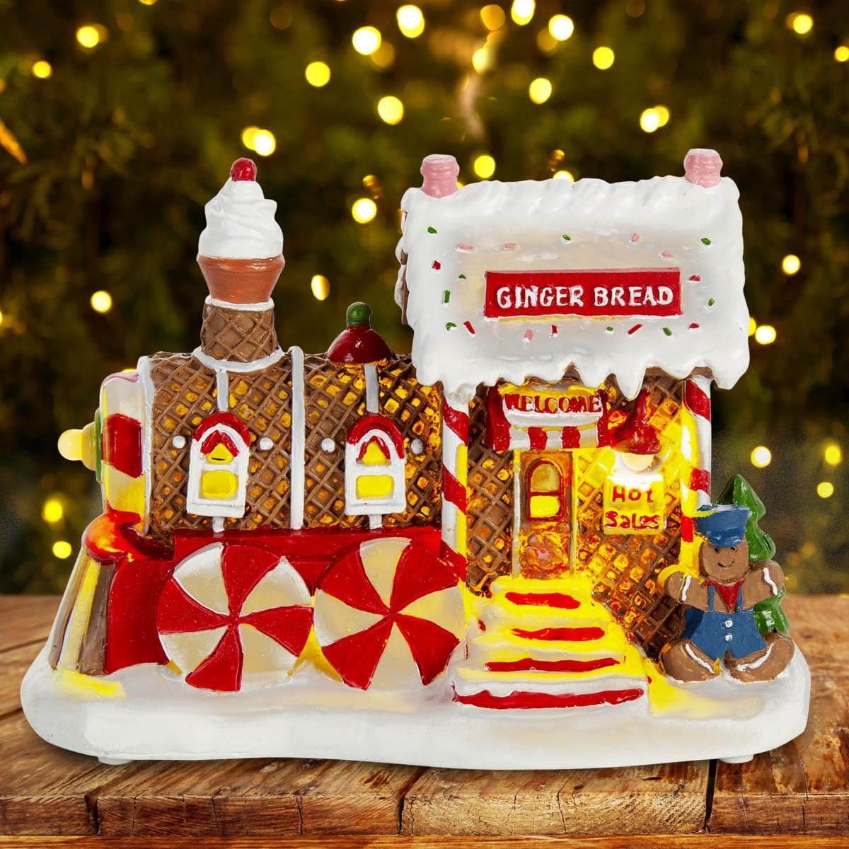 Christmas Village Musical LED Gingerbread Bakery House