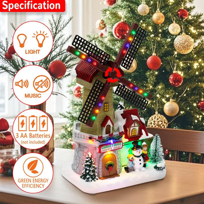 Christmas Village Animated Windmill Cookie Shop with Rotating Sails - product image 4