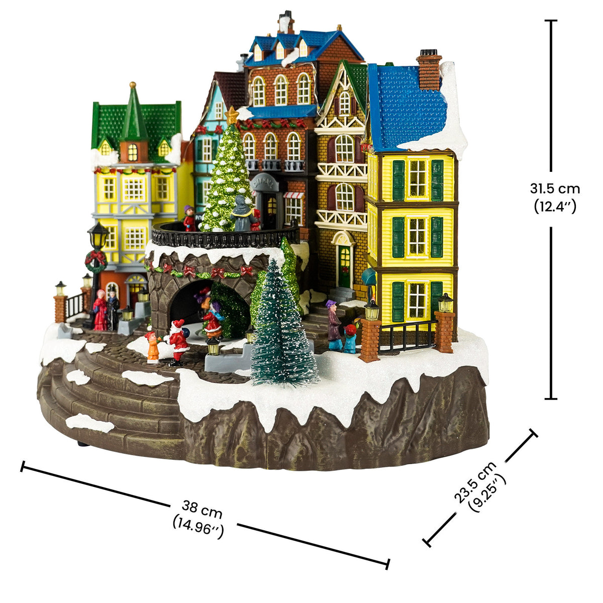 Christmas Village Musical Holiday Town Scene With Moving Tree ＆ Children - product image 4