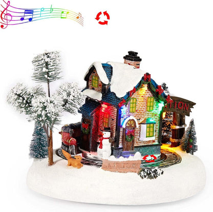 Christmas Village Animated Train Station With LED Lights ＆ Music - product image 4