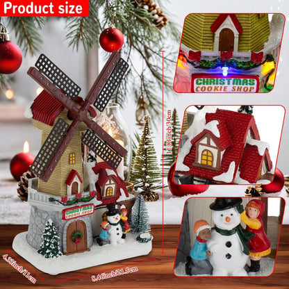 Christmas Village Animated Windmill Cookie Shop with Rotating Sails - product image 3