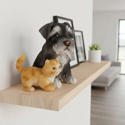 Mini Schnauzer and Ginger Kitten Figurine Set – Resin Garden Decor Statues - product image 5