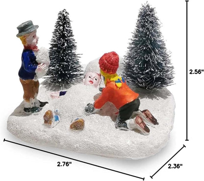 Christmas Village Accessory Kids Playing Snow - product image 3