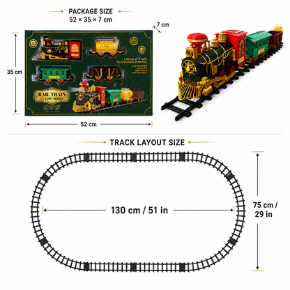 Classic Electric Train Set with Light, Sound & Smoke – 4-Piece Railway Toy - product image 5
