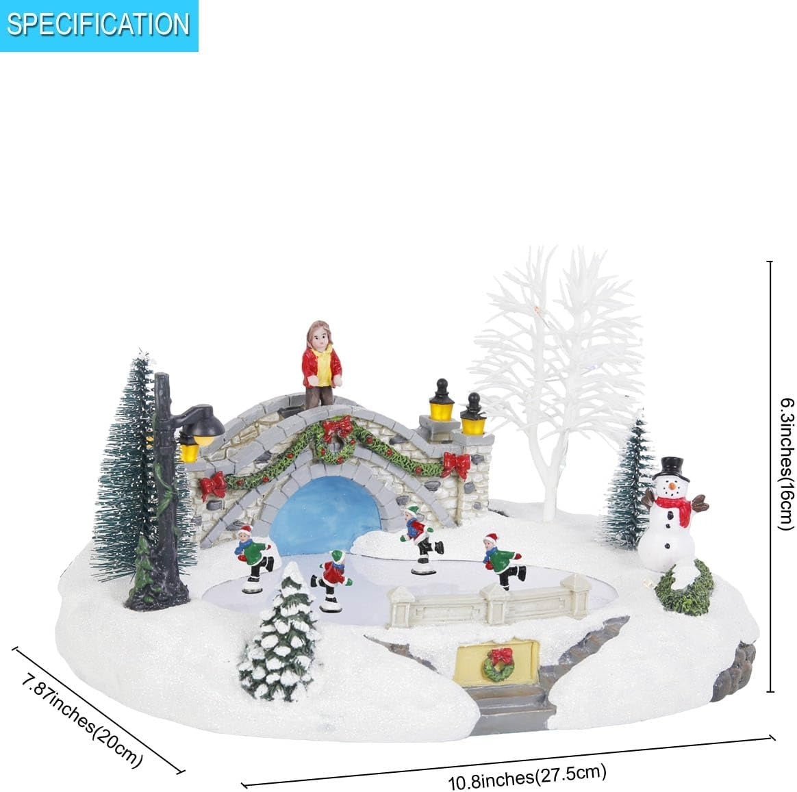 Christmas Village Animated Ice Skating Rink with LED Lights ＆ Music - product image 4
