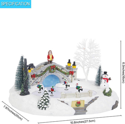 Christmas Village Animated Ice Skating Rink with LED Lights ＆ Music - product image 4