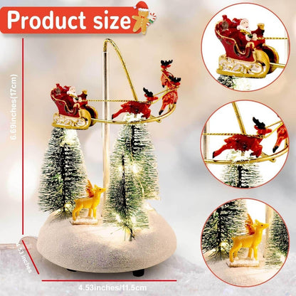 Christmas Village Music Flying Santa Sleigh & Reindeer with LED Trees - product image 5