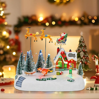 Animated Christmas Village with Flying Santa & Running Animals | innodept12 - product image 6
