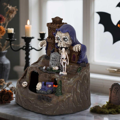 Halloween Village Animated Castle with Rotating Skeleton Train & Spooky Music - product image 4