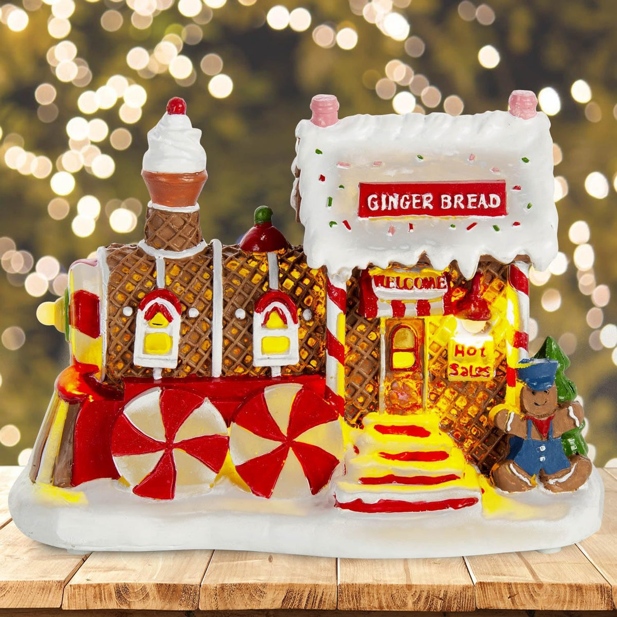 Christmas Village Musical LED Gingerbread Bakery House - product image 4