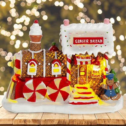 Christmas Village Musical LED Gingerbread Bakery House - product image 4