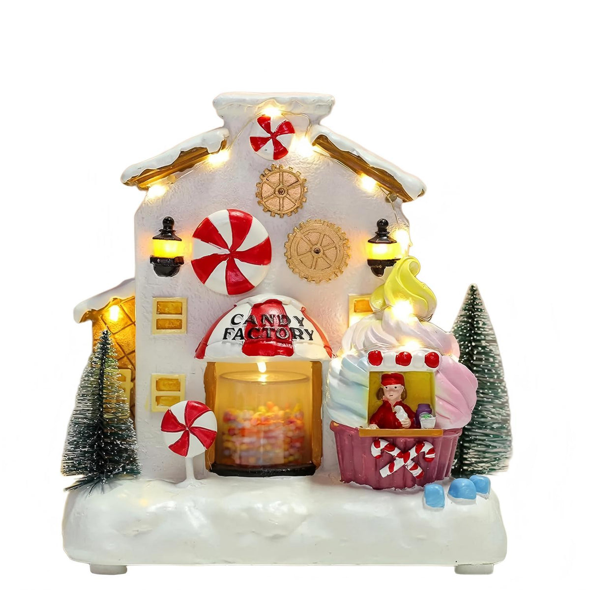 Christmas Village Musical Candy Factory with Rotating Sweets & LEDs - product image 2
