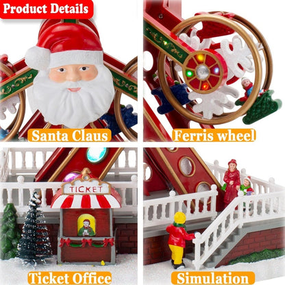 Animated Musical Santa Ferris Wheel Christmas Village with LED Lights - product image 5
